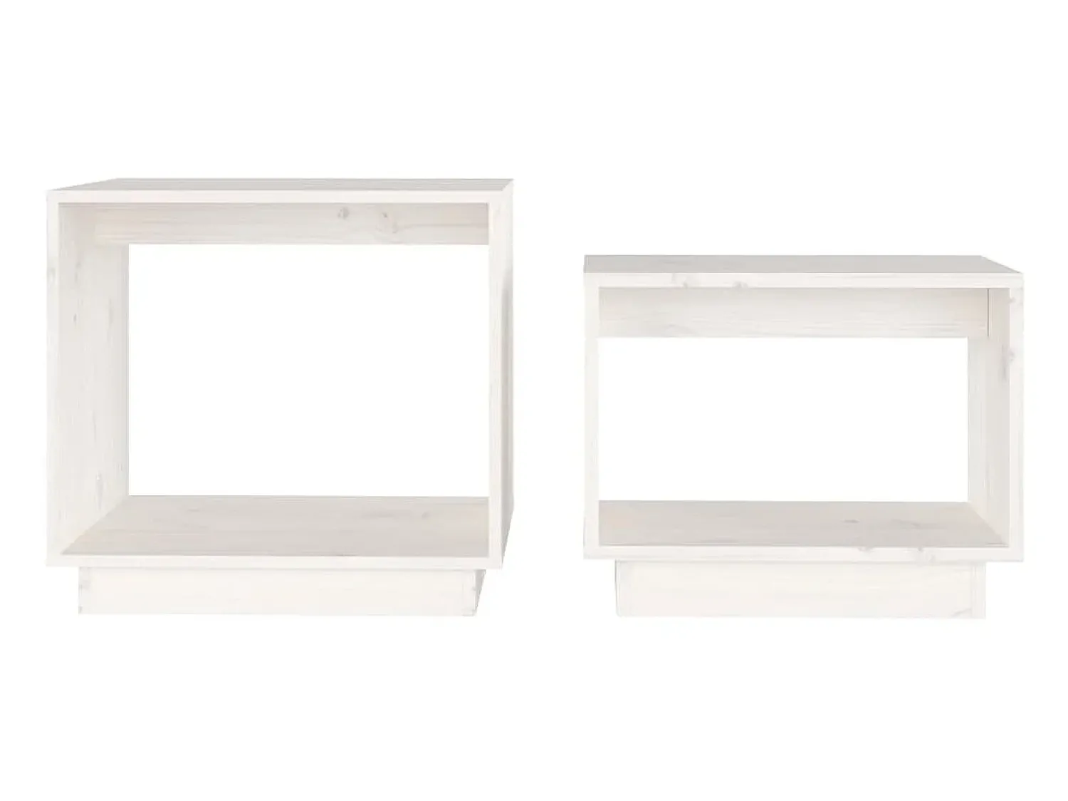 Mesa De Centro* Mesas de centro de encastrar 2 pcs pinho maciço PT487401 Branco