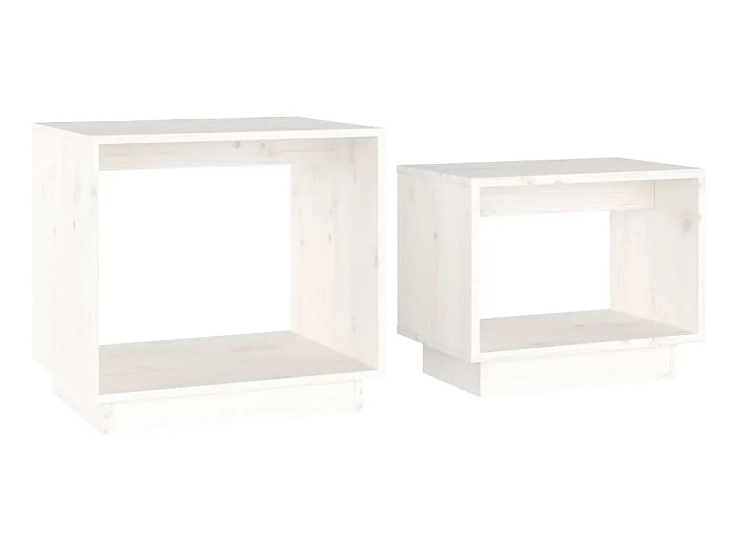 Mesa De Centro* Mesas de centro de encastrar 2 pcs pinho maciço PT487401 Branco