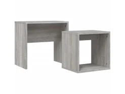Mesa De Centro* Mesas de centro de encastrar 2 pcs deriv. madeira cinza sonoma PT903798 Cinzento