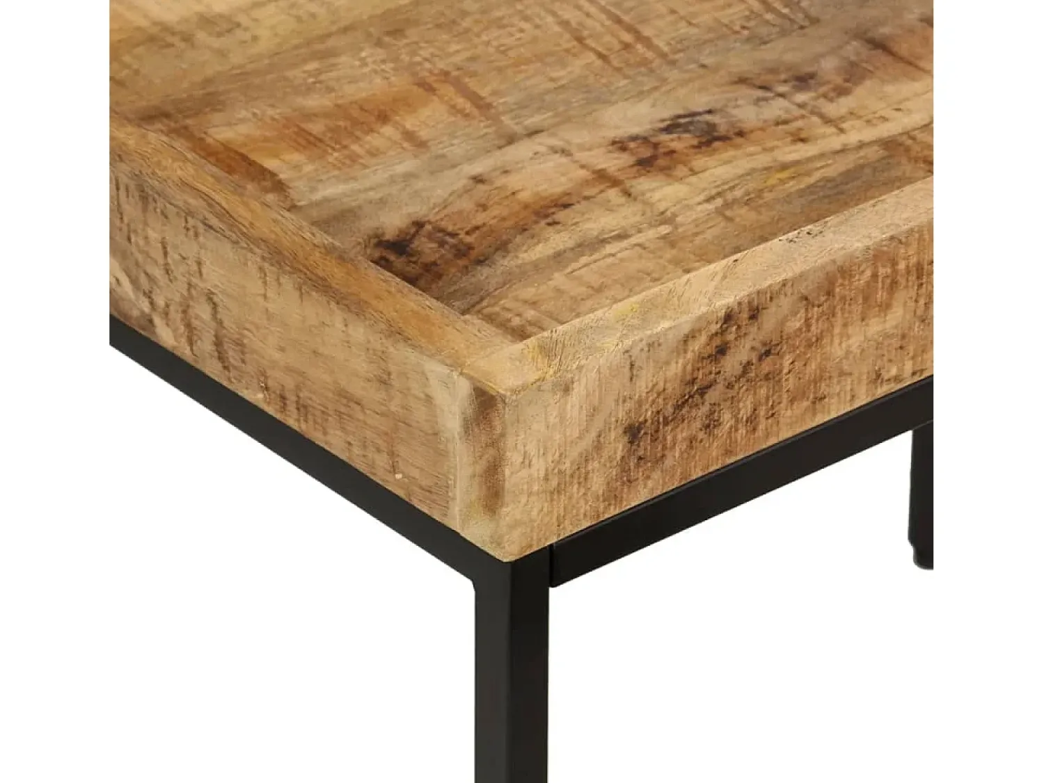 Mesa De Centro|vidaxl Mesas de centro de encastrar 3pcs mangueira maciça áspera/ferro Natural claro