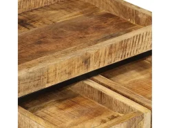 Mesa De Centro|vidaxl Mesas de centro de encastrar 3pcs mangueira maciça áspera/ferro Natural claro