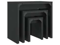Mesa De Centro* Mesas de centro de encastrar 3 pcs derivados de madeira PT866061 Preto