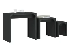 Mesa De Centro* Mesas de centro de encastrar 3 pcs derivados de madeira PT866061 Preto