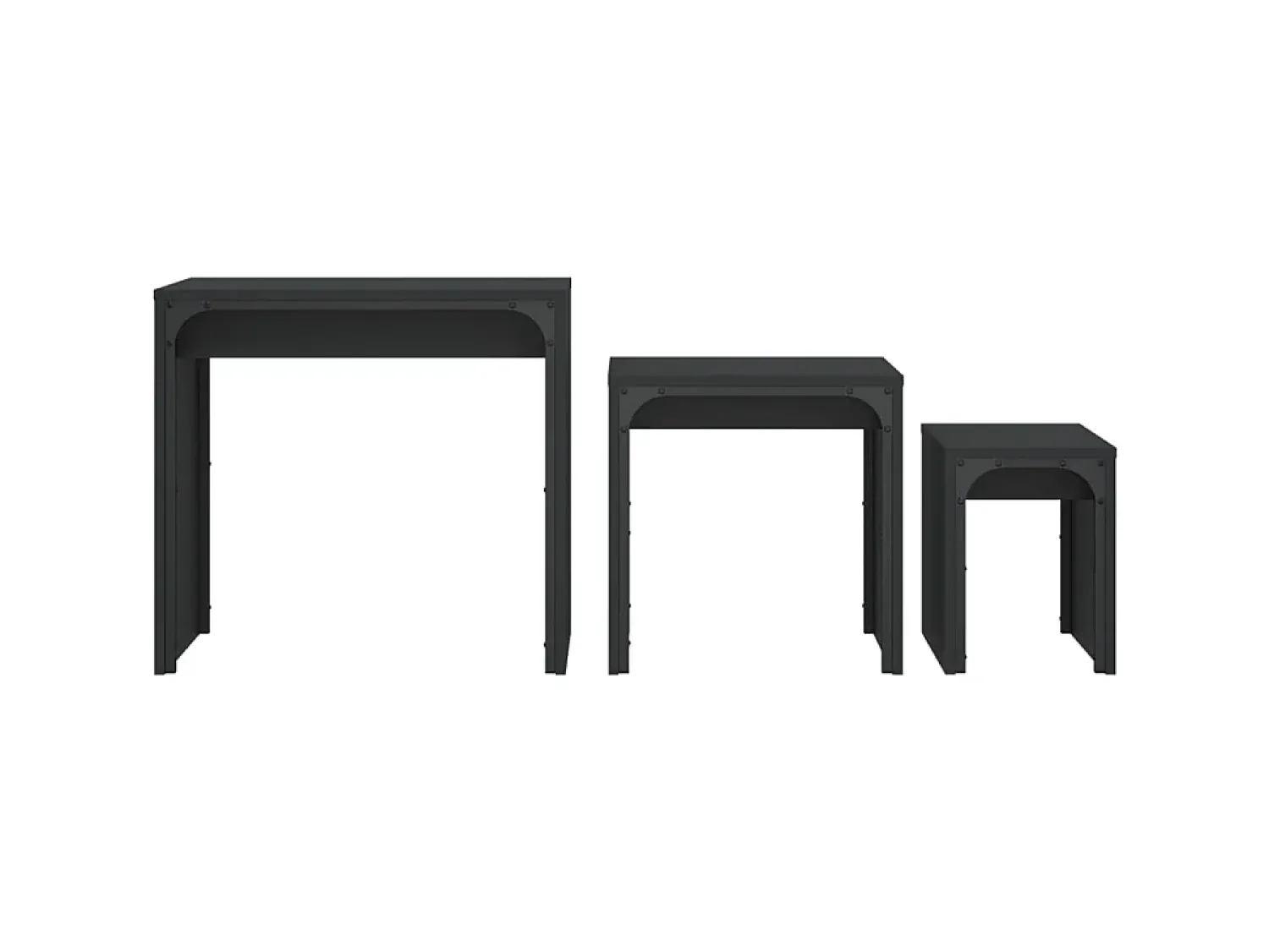 Mesa De Centro* Mesas de centro de encastrar 3 pcs derivados de madeira PT866061 Preto