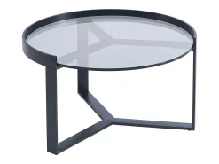 Mesa De Centro*Maison Céphy Mesas de centro em vidro, cerâmica e metal efeito mármore branco e preto - ZERILA Preto / Branco