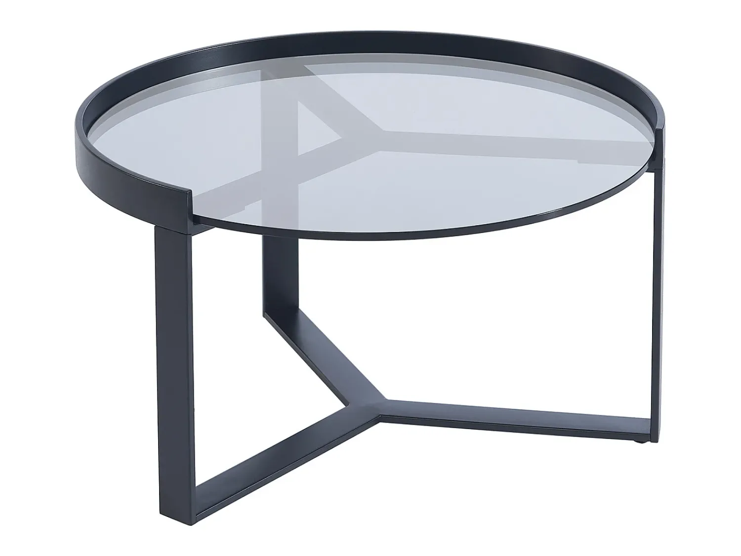 Mesa De Centro*Maison Céphy Mesas de centro em vidro, cerâmica e metal efeito mármore branco e preto - ZERILA Preto / Branco
