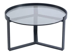 Mesa De Centro*Maison Céphy Mesas de centro em vidro, cerâmica e metal efeito mármore branco e preto - ZERILA Preto / Branco