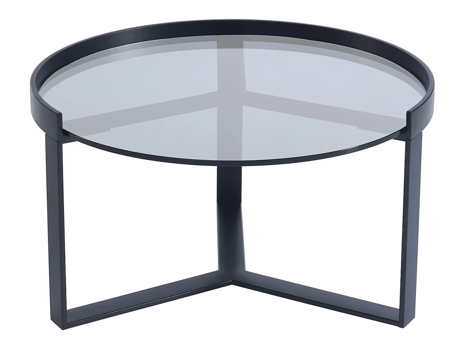 Mesa De Centro*Maison Céphy Mesas de centro em vidro, cerâmica e metal efeito mármore branco e preto - ZERILA Preto / Branco
