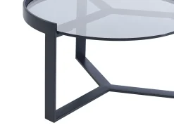 Mesa De Centro*Maison Céphy Mesas de centro em vidro, cerâmica e metal efeito mármore branco e preto - ZERILA Preto / Branco