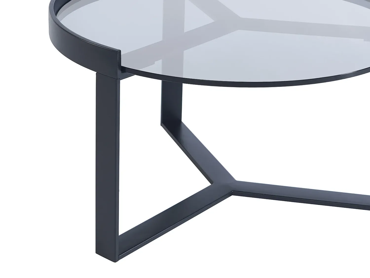 Mesa De Centro*Maison Céphy Mesas de centro em vidro, cerâmica e metal efeito mármore branco e preto - ZERILA Preto / Branco
