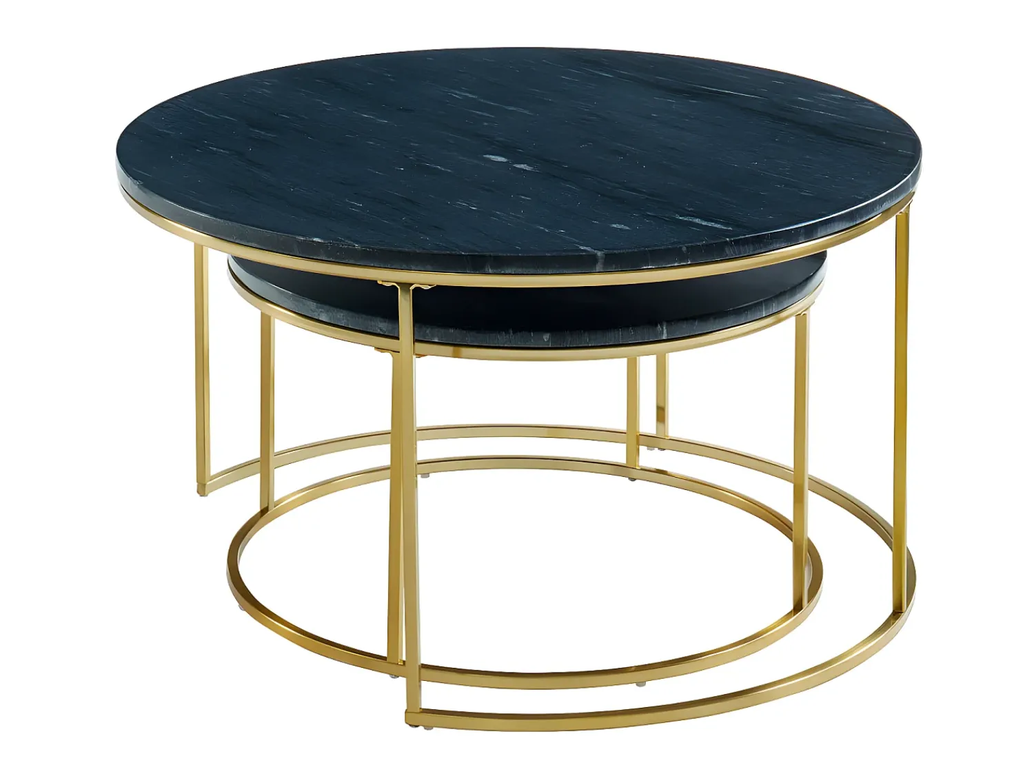 Mesa De Centro*Vente-unique Mesas de centro empilháveis - Mármore e metal - Preto e dourado - ANGELA de Pascal Morabito Preto / Dourado
