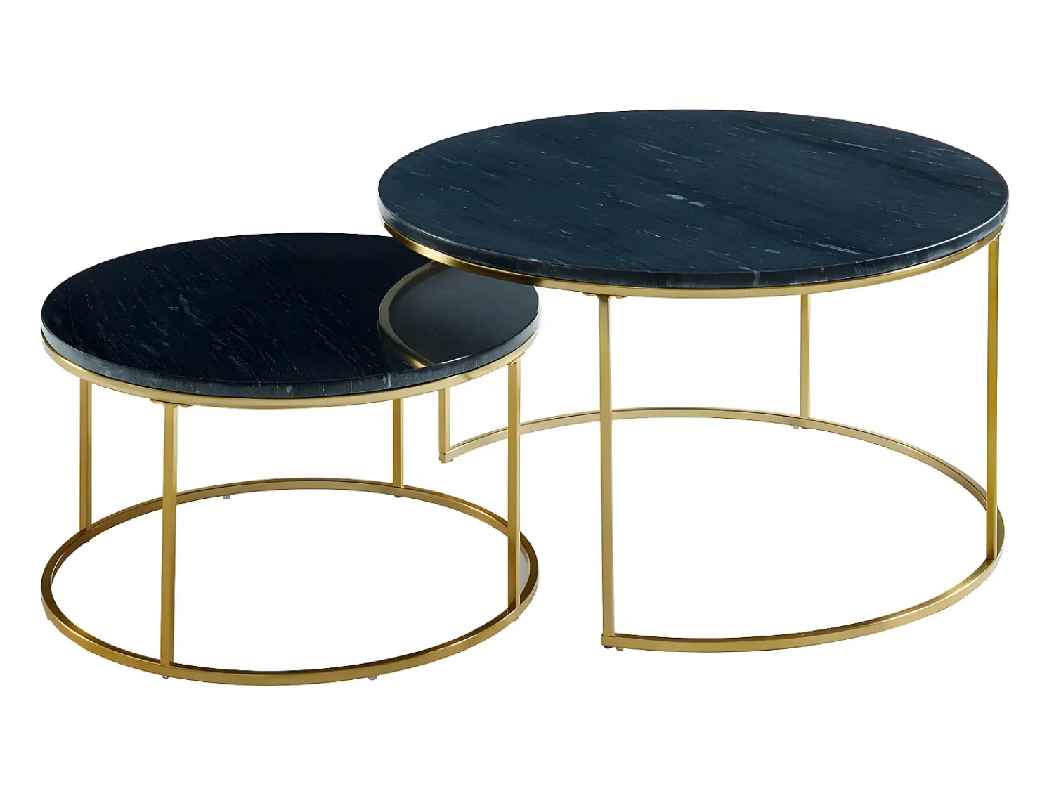 Mesa De Centro*Vente-unique Mesas de centro empilháveis - Mármore e metal - Preto e dourado - ANGELA de Pascal Morabito Preto / Dourado