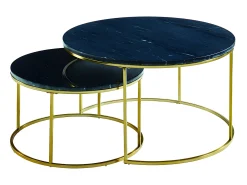 Mesa De Centro*Vente-unique Mesas de centro empilháveis - Mármore e metal - Preto e dourado - ANGELA de Pascal Morabito Preto / Dourado