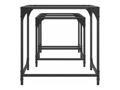 Mesa De Centro*vidaxl Mesas de centro encastrar 2 pcs c/ tampo vidro aço Transparente