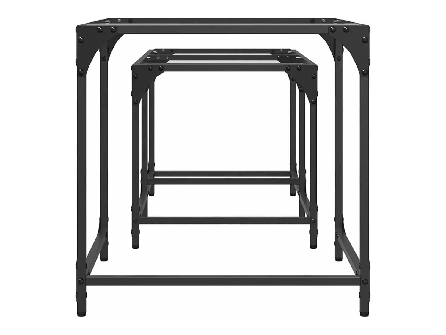 Mesa De Centro*vidaxl Mesas de centro encastrar 2 pcs c/ tampo vidro aço Transparente
