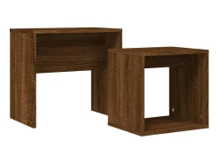Mesa De Centro* Mesas de centro encastrar 2pcs deriv. madeira carvalho PT621253 Castanho