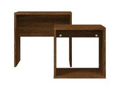Mesa De Centro* Mesas de centro encastrar 2pcs deriv. madeira carvalho PT621253 Castanho