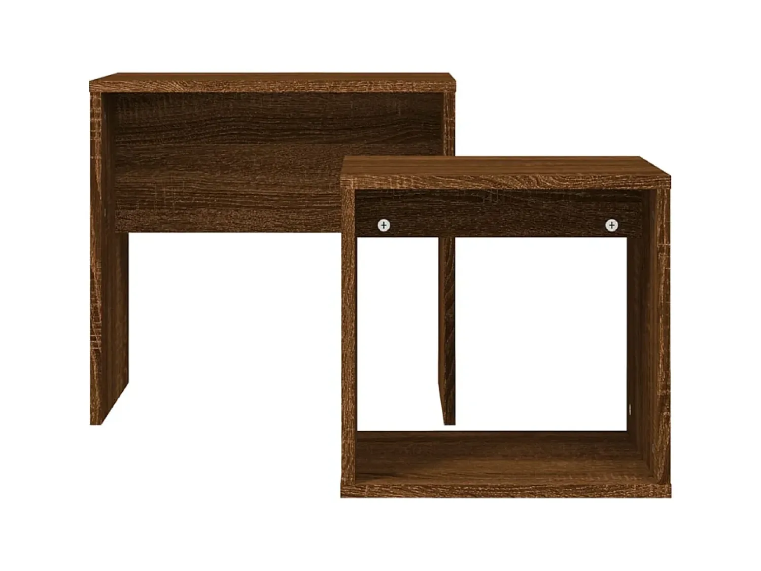 Mesa De Centro* Mesas de centro encastrar 2pcs deriv. madeira carvalho PT621253 Castanho