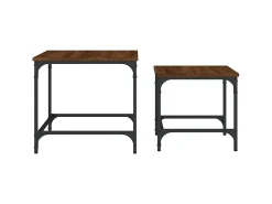 Mesa De Centro* Mesas de centro encastrar 2pcs deriv. madeira carvalho PT706879 Castanho
