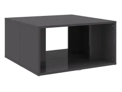 Mesa De Centro| Mesas de centro 4pcs derivados de madeira cinza brilhante PT121801 Cinzento