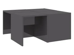 vidaxl Mesas de centro 4pcs derivados de madeira cinza brilhante^ Mesa De Centro