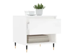 Mesas de centro 2pcs 50x46x50cm deriv. madeira brilhante PT169892^ Mesa De Apoio