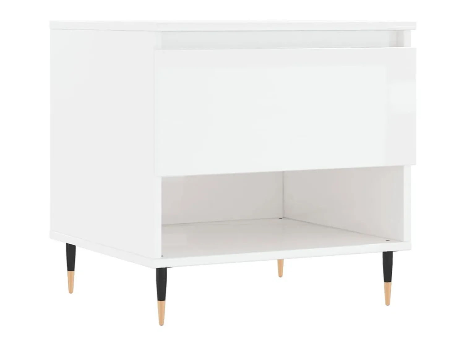 Mesas de centro 2pcs 50x46x50cm deriv. madeira brilhante PT169892^ Mesa De Apoio