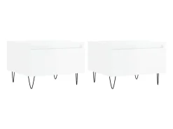 Mesa De Centro| Mesas de centro 2pcs 50x46x35cm deriv. madeira brilhante PT353537 Branco