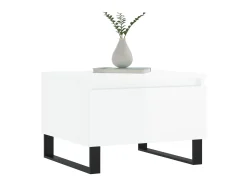 Mesa De Apoio* Mesas de centro 2pcs 50x46x35cm deriv. madeira brilhante PT684681 Branco