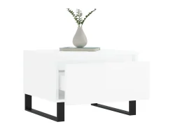 Mesa De Apoio* Mesas de centro 2pcs 50x46x35cm deriv. madeira brilhante PT684681 Branco
