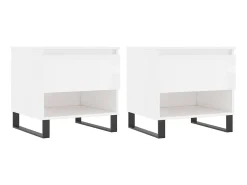 Mesa De Apoio* Mesas de centro 2pcs 50x46x50cm deriv. madeira brilhante PT582008 Branco