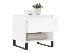Mesa De Apoio* Mesas de centro 2pcs 50x46x50cm deriv. madeira brilhante PT582008 Branco