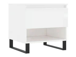 Mesa De Apoio* Mesas de centro 2pcs 50x46x50cm deriv. madeira brilhante PT582008 Branco