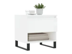 Mesa De Apoio* Mesas de centro 2pcs 50x46x50cm deriv. madeira brilhante PT582008 Branco