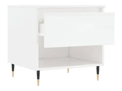 Mesa De Centro|vidaxl Mesas de centro 2pcs 50x46x50cm deriv. madeira brilhante Branco