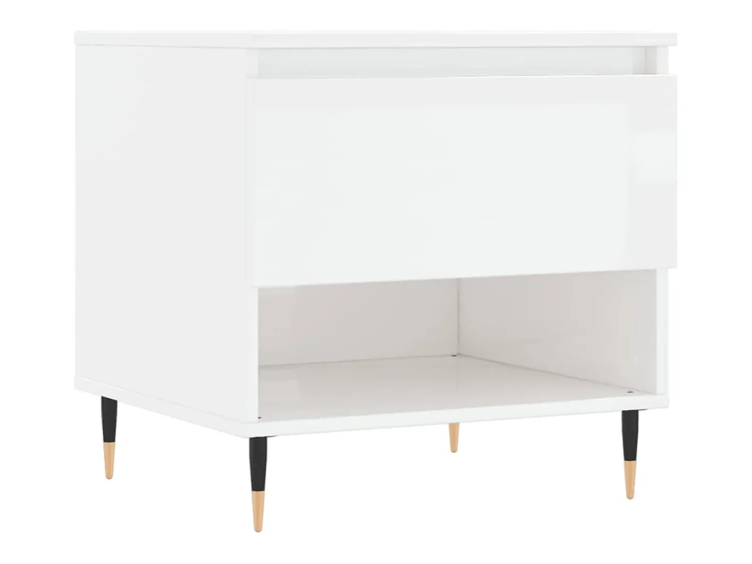 Mesa De Centro|vidaxl Mesas de centro 2pcs 50x46x50cm deriv. madeira brilhante Branco