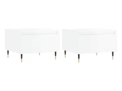 Discount Mesas de centro 2pcs 50x46x35cm deriv. madeira brilhante PT488275 Branco
