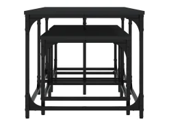 Mesa De Centro| Mesas de encaixar 3 pcs derivados de madeira Preto