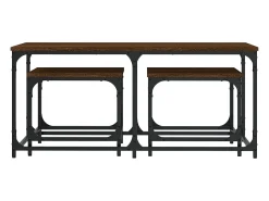 Mesa De Centro* Mesas de encaixar 3 pcs deriv. madeira carvalho Castanho