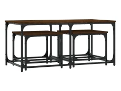 Mesa De Centro* Mesas de encaixar 3 pcs deriv. madeira carvalho Castanho