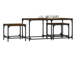 Mesa De Centro* Mesas de encaixar 3 pcs deriv. madeira carvalho Castanho