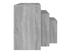 Mesa De Centro* Mesas de encaixar 3 pcs deriv. madeira cinza sonoma Cinzento