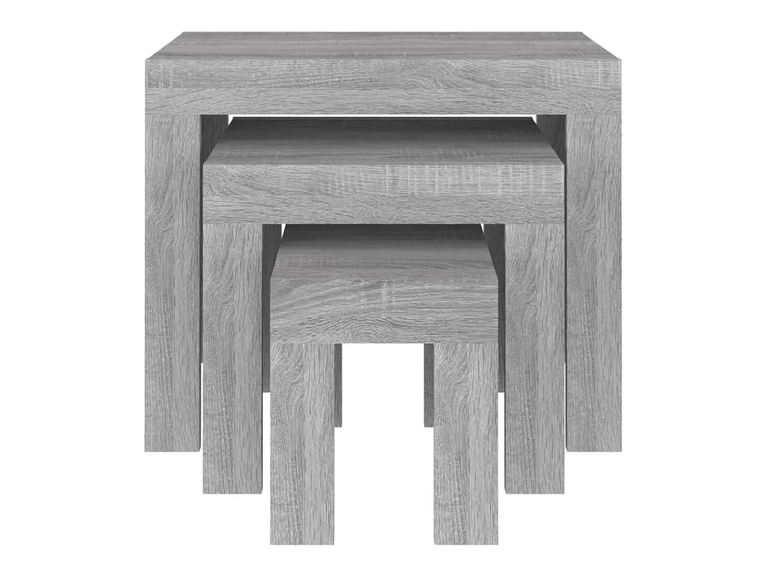 Mesa De Centro* Mesas de encaixar 3 pcs deriv. madeira cinza sonoma Cinzento