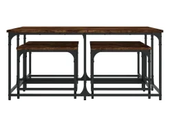 Mesa De Centro* Mesas de encaixar 5 pcs deriv. madeira carvalho fumado Castanho