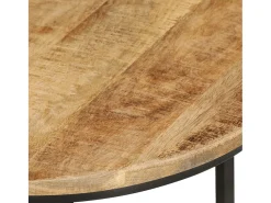 Discount Mesas de encaixar 3 pcs madeira de mangueira áspera maciça Castanho