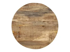 Mesa De Centro| Mesas de encaixar 3 pcs madeira de mangueira áspera Castanho