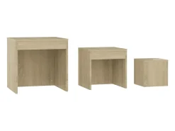Clearance Mesas de encastrar 3 pcs derivados de madeira carvalho sonoma PT392271 Castanho