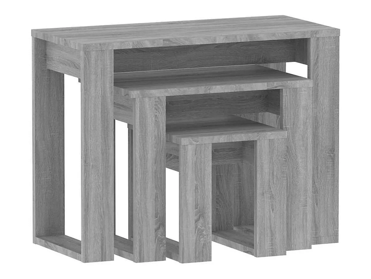 Sale vidaxl Mesas de encastrar 3 pcs derivados de madeira sonoma Cinzento