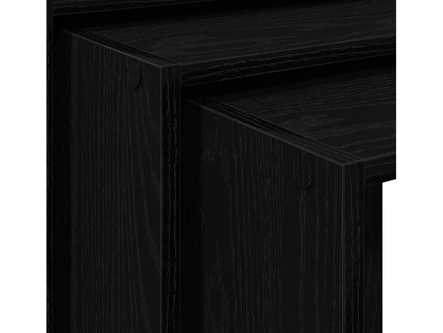 Hot vidaxl Mesas de encastrar 3 pcs derivados de madeira Preto