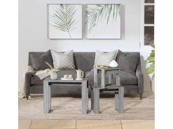 Mesa De Centro* Mesas de encastrar 3 pcs derivados de madeira sonoma PT998360 Cinzento